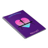 Gymnastiek Beam Sparkle Heart Paars   Notitieboek (Rechterzijde)