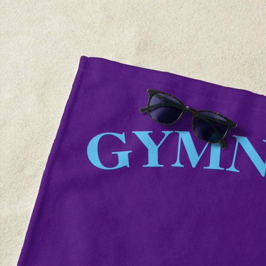 Gymnastiek Beam Sparkle Heart Paarse Beach Towel Strandlaken (In situ)
