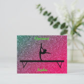 Gymnastiek Beam Watermelon Sparkle Briefkaart (Staand voorkant)