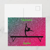 Gymnastiek Beam Watermelon Sparkle Briefkaart (Voorkant / Achterkant)