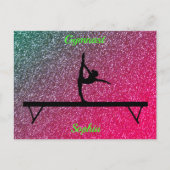 Gymnastiek Beam Watermelon Sparkle Briefkaart (Voorkant)