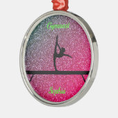 Gymnastiek Beam Watermelon Sparkle Metalen Ornament (Links)
