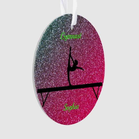 Gymnastiek Beam Watermelon Sparkle Ornament (voorkant)
