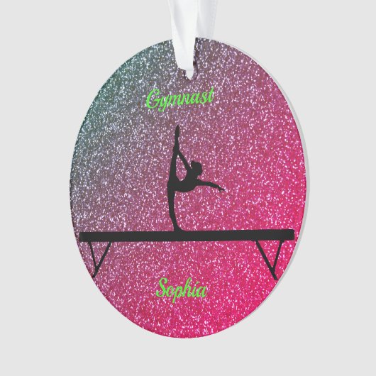 Gymnastiek Beam Watermelon Sparkle Ornament (voorkant)