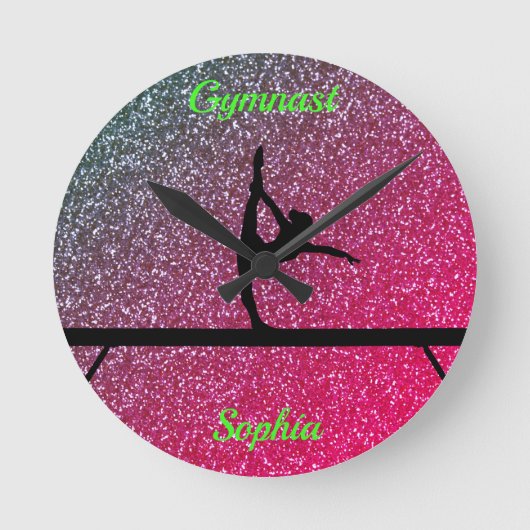 Gymnastiek Beam Watermelon Sparkle Ronde Klok (Voorkant)
