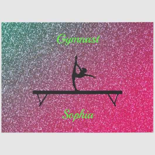 Gymnastiek Beam Watermelon Sparkle Tissuepapier (Voorkant)