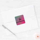 Gymnastiek Beam Watermelon Sparkle Vierkante Sticker (Envelop)