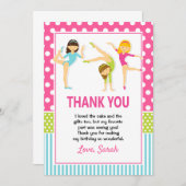 Gymnastiek Bedankt Card meisjes (Voorkant / Achterkant)