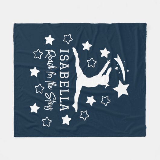 Gymnastiek Bereik de naam van het Sterrmonogram Fleece Deken (Voorkant (Horizontaal))