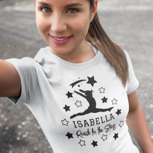 Gymnastiek Bereik de naam van het Sterrmonogram T-shirt