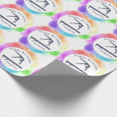 Gymnastiek Birthday Balance Bam Waterverf Splash Cadeaupapier (Hoek)