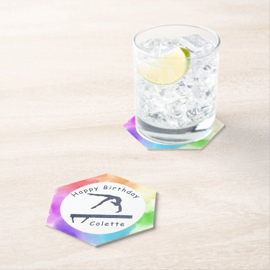 Gymnastiek Birthday Balance Bam Waterverf Splash Kartonnen Onderzetters (Insitu)