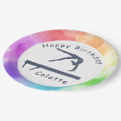 Gymnastiek Birthday Balance Bam Waterverf Splash Papieren Bordje (Gekanteld)