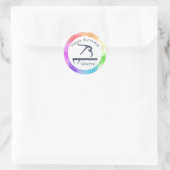 Gymnastiek Birthday Balance Bam Waterverf Splash Ronde Sticker (Tas)