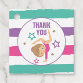 Gymnastiek Birthday Dank je wel voor de gunsten va Bedankjes Labels (Voorkant)