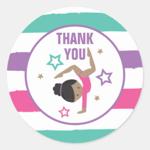 Gymnastiek Birthday Hartelijk dank voor de klassie Ronde Sticker