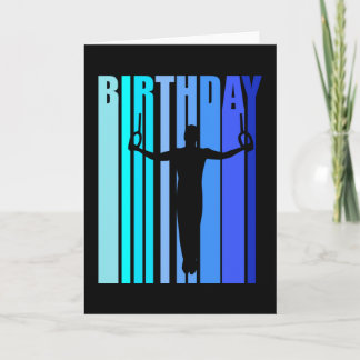 Gymnastiek Birthday Male Gymnast Retro Style Rings Kaart