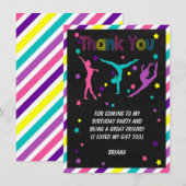 Gymnastiek Birthday Party Bedankkaart (Voorkant / Achterkant)