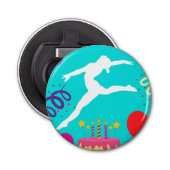 Gymnastiek Birthday Party Button Flesopener (Voorkant)