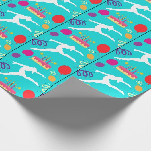 Gymnastiek Birthday Party Cadeaupapier (Hoek)