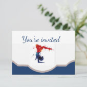 Gymnastiek Birthday Party Kaart (Staand voorkant)