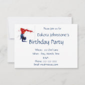 Gymnastiek Birthday Party Kaart (Achterkant)