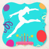 Gymnastiek Birthday Party Kartonnen Onderzetters (Voorkant)