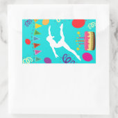 Gymnastiek Birthday Party Rechthoekige Sticker (Tas)