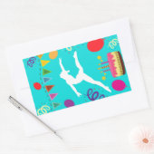 Gymnastiek Birthday Party Rechthoekige Sticker (Envelop)