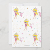 Gymnastiek Birthday Party Unicorn Blonde Girl Kaart (Achterkant)
