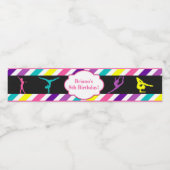 Gymnastiek Birthday Party Waterfles Etiket (Enkel label)