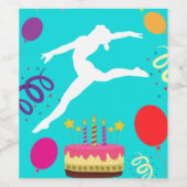 Gymnastiek Birthday Party Wijn Etiket (Enkel label)