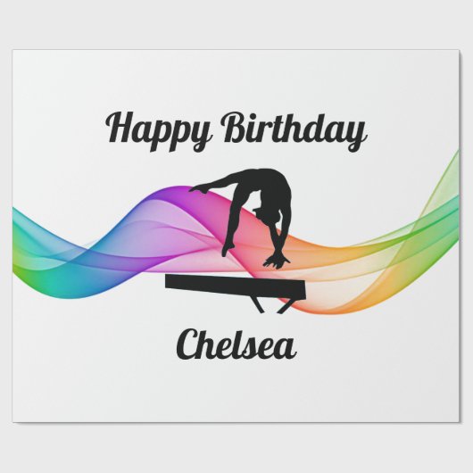 Gymnastiek Birthday Wrapping Paper Cadeaupapier (Vlak)