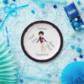 Gymnastiek Black Hair, bruine ogen, Bourgogne Leo Papieren Bordje (Feest)