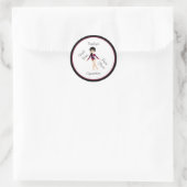 Gymnastiek Black Hair, bruine ogen, Bourgogne Leo Ronde Sticker (Tas)