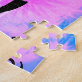 Gymnastiek Blauw en Paars Zwemel Puzzle Legpuzzel (Zijkant)