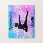 Gymnastiek Blauw en Paars Zwemel Puzzle Legpuzzel (Verticaal)