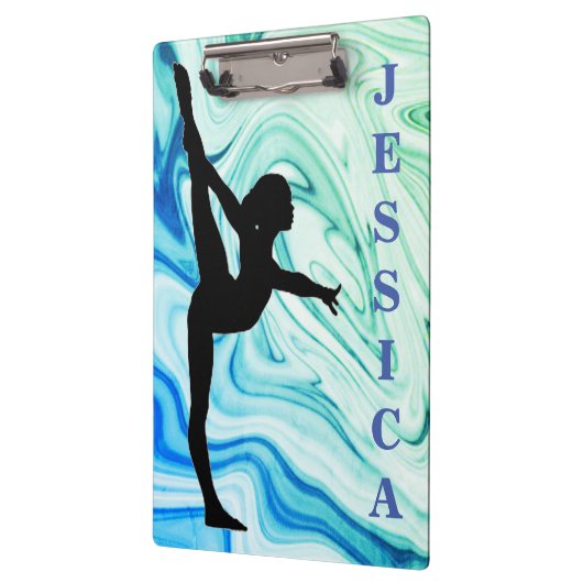 Gymnastiek blauw/groen klembord (Links)