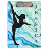 Gymnastiek blauw/groen klembord (Voorkant)