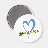 Gymnastiek blauw hart magneet (Voorkant / Achterkant)