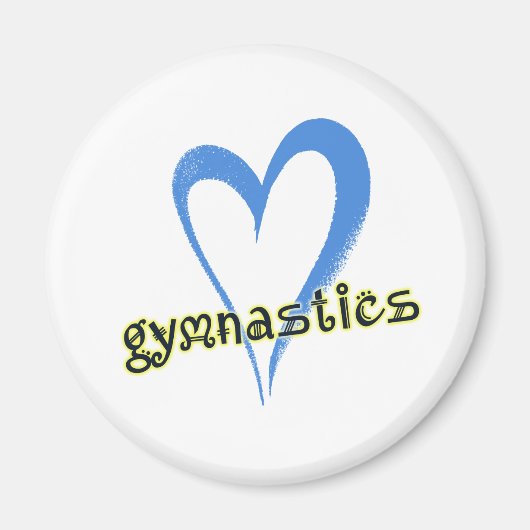 Gymnastiek blauw hart magneet (Voorkant)