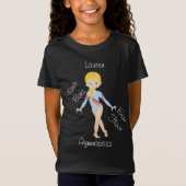 Gymnastiek Blonde, blauwe ogen, Bleek blauw leotar T-shirt (Voorkant)