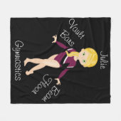 Gymnastiek Blonde, groene ogen, Bourgogne Leotard Fleece Deken (Voorkant (Horizontaal))