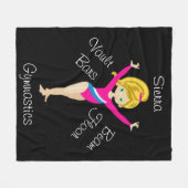 Gymnastiek Blonde, groene ogen, roze leotard Fleece Deken (Voorkant (Horizontaal))