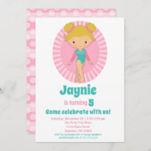 Gymnastiek - Blonde Gymnast Pink Birthday Party