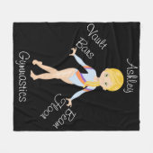 Gymnastiek Blonde, Hazel Eyes, Bleek blauw leotard Fleece Deken (Voorkant (Horizontaal))