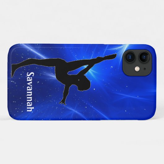 Gymnastiek Blue Abstract Hoesje-Mate iPhone Case (Achterkant (horizontaal))