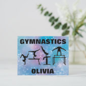 Gymnastiek Blue Glam Briefkaart (Staand voorkant)