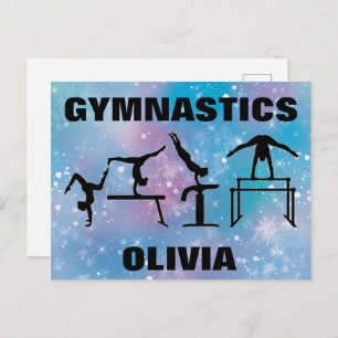 Gymnastiek Blue Glam Briefkaart