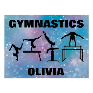 Gymnastiek Blue Glam Poster